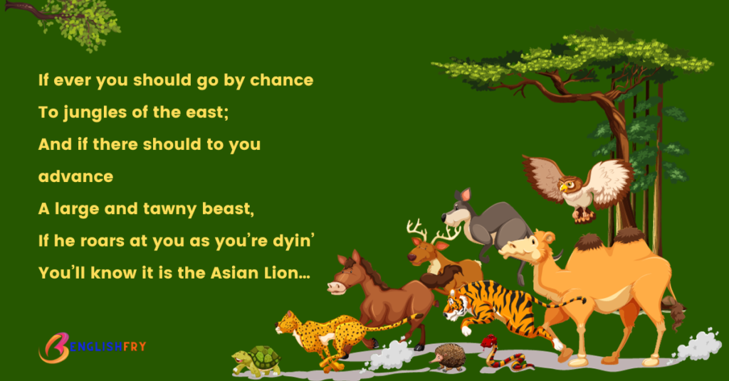 how to tell wild animals stanza wise explanation stanza 1