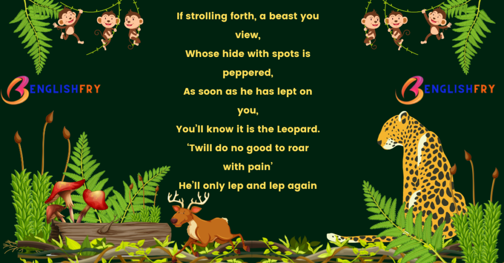 how to tell wild animals stanza wise explanation stanza 3