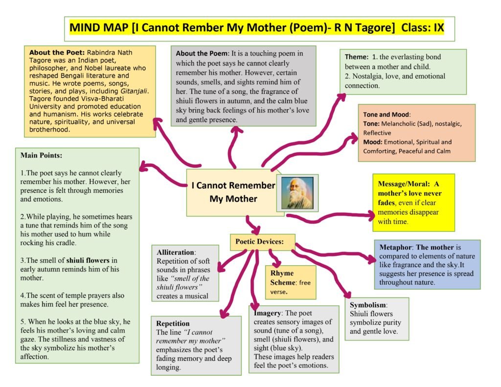 I Cannot Remember My Mother Class 9 Summary